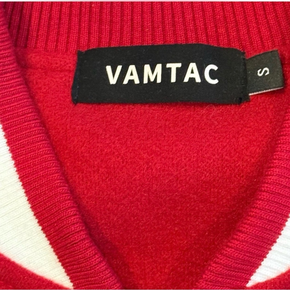 Oversized Red Varsity Jacket with Patches. Small - Picture 5 of 5